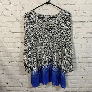 Catherines Black Blue Crystal Pleated Embellished  Nevkline Two Tone Blo…